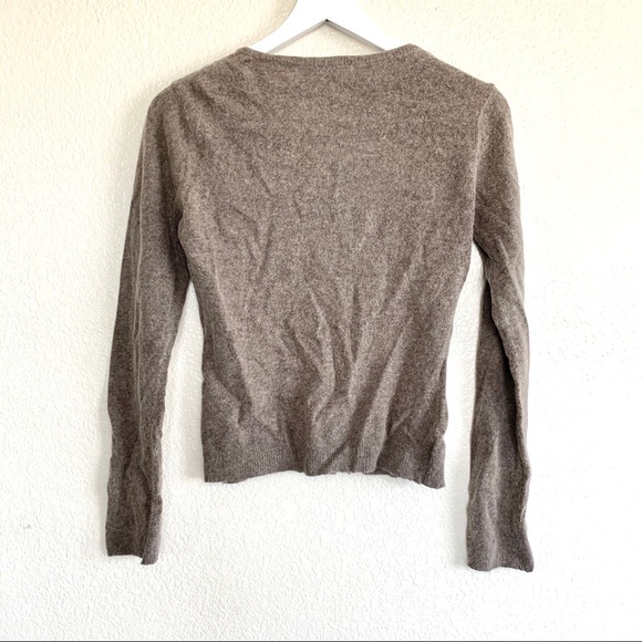 Glam Souls Beige Wool Cashmere Beaded Cardigan Sweater - Picture 6 of 6